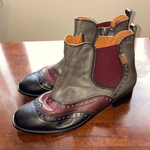 Pikolinos Women’s ankle wingtip boots EUC gray, black, Garnet 969-7986 Euro 42